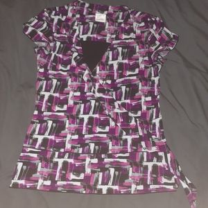 Harve' benard pink black and white polyester top